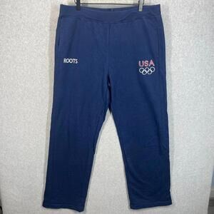 Vintage USA 2004 Athens Olympic Team Roots Official Navy Sweatpants Rare Mens XL